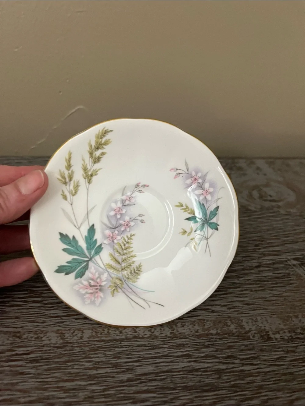 1950’s Vintage Queen Anne “Louise” Bone Chine Saucers, Set of 5